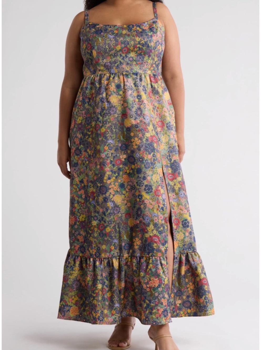 Hutch Floral Flounce Hem Organza Gown
